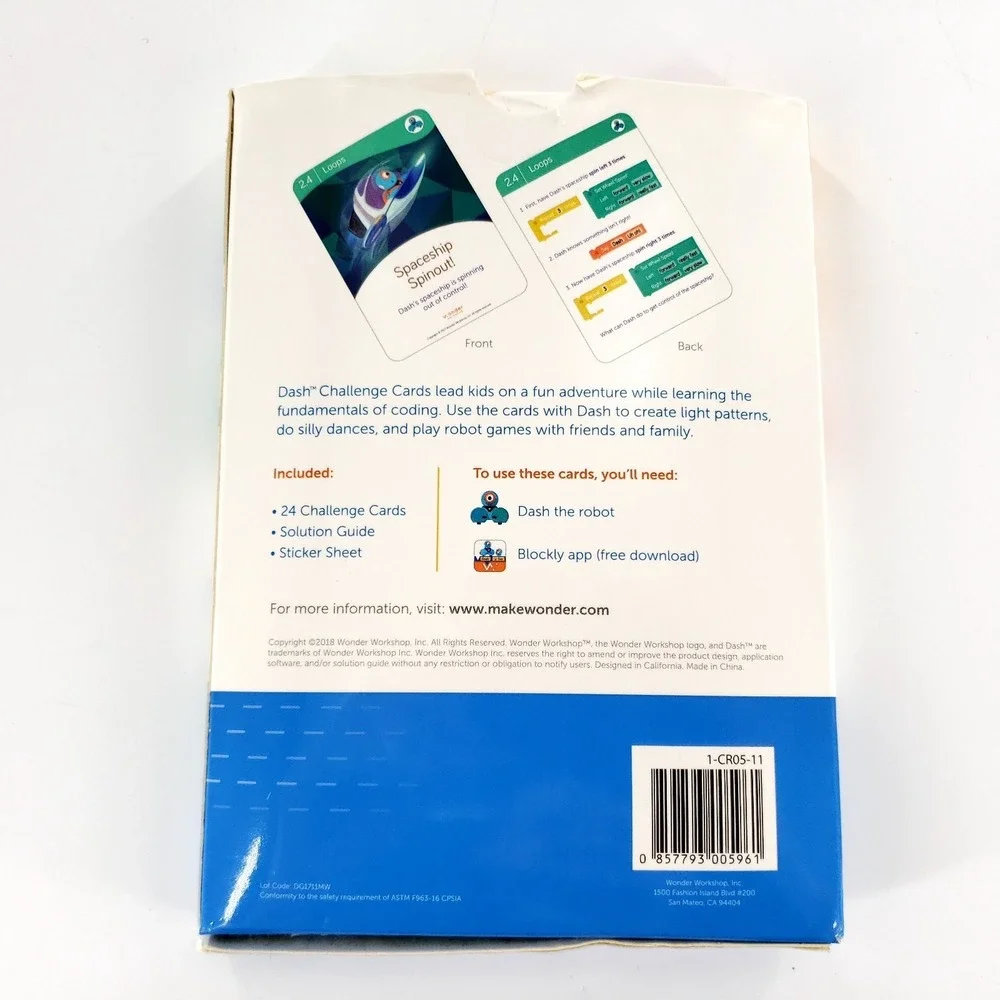 Wonder Workshop Dash Challenge Cards Set Robot Accessory Complete